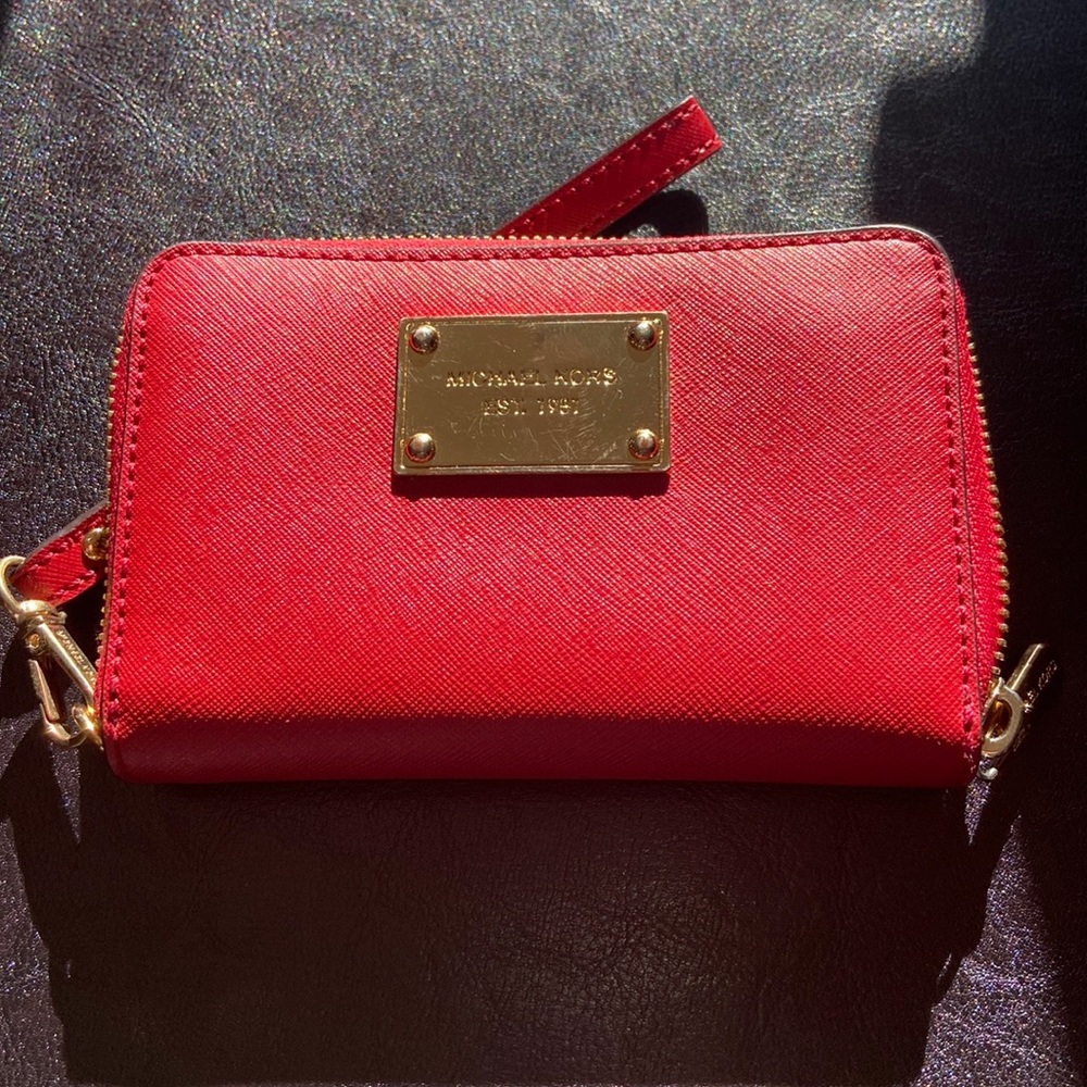 Michael Kors Leather Red Wallet/Wristlet